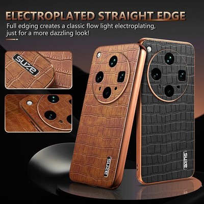For Oppo Find X8 Ultra, Luxury Hybrid Crocodile Pattern PU Leather Case Cover