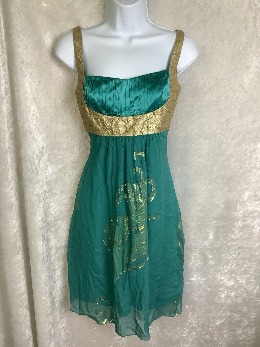 green emerald velvet dress Nicole Miller
