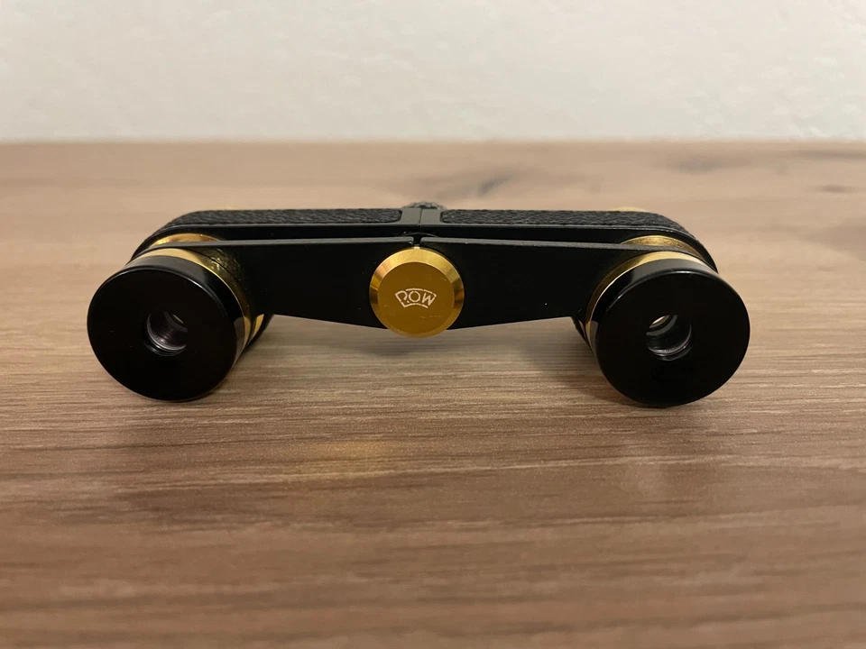 Vintage ROW Opernglas -DDR Gold/Schwarz mit Originaletui,sehr guter Zustand - Bild 2 von 4