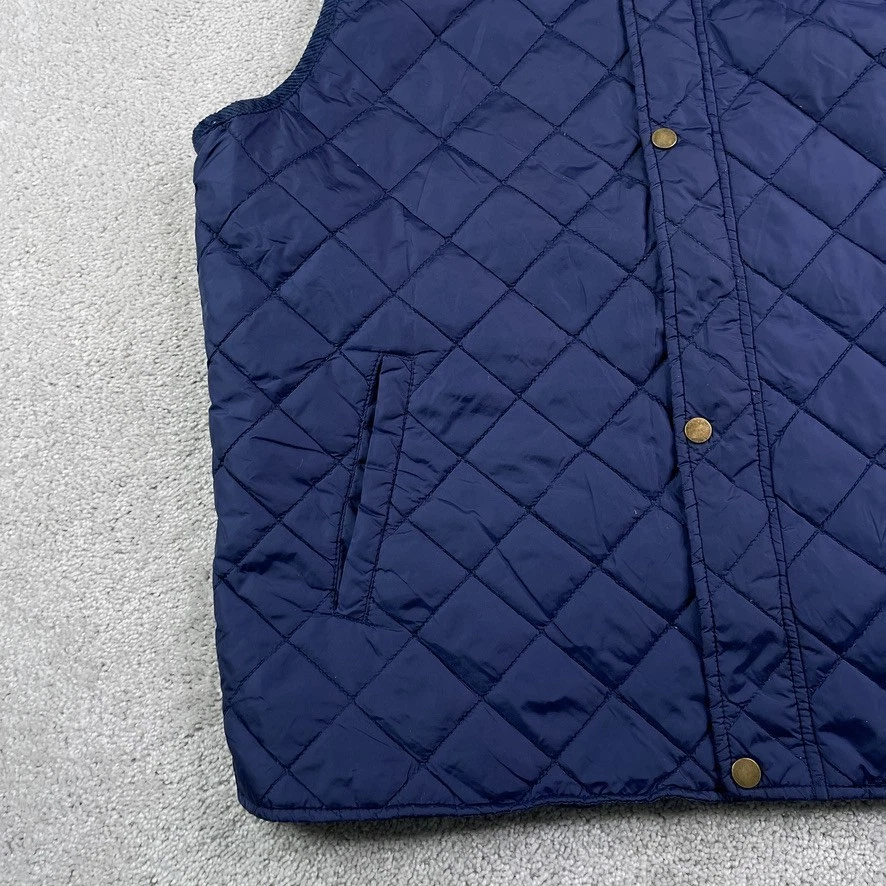 Chaleco Club Room Para Hombres 2XL XXL Azul Acolchado Cremallera Completa Bolsillos Ligeros Foto 4 de 4