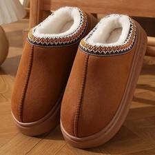 LADIES WOMENS WARM FAUX FUR SNUGG SLIP ON IN OUT DOOR SLIPPERS SHOES BOOTS SIZE