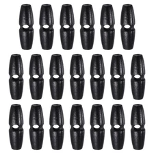 20pcs Wooden Toggle Buttons 35mm Single Hole Olive Sewing Button, Black