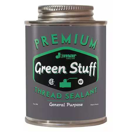 Jomar Valve 400-104 Pipe Thread Sealant 16 Fl Oz, Brush-Top Can, Green Stuff,