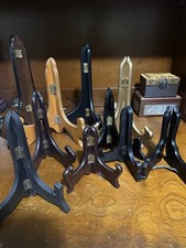 Lots Of 10 Pieces Vintage Chinese Japanese Wooden Plate Table Display Stands