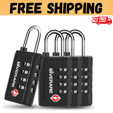 4 Pack TSA Approved Travel Luggage Locks 4-Digit, Open Alert Suitcase Combinatio