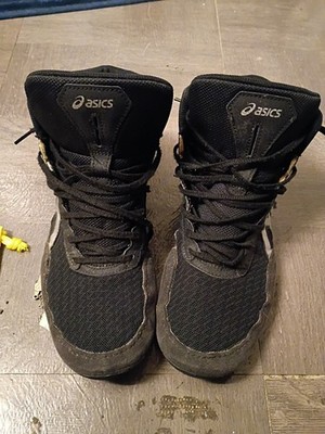 ASICS Shoes Mens Size 11 Black White Matflex 6 Wrestling High Top 1081A021