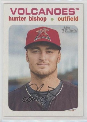 2020 Topps Heritage Minor League Edition White 32/50 Hunter Bishop #8 0d1z