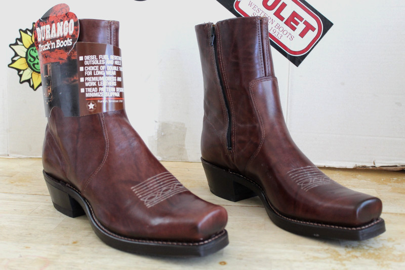 Vintage New DURANGO Men's Trucking Western Brown Boots, Size 11 EE USA Made.