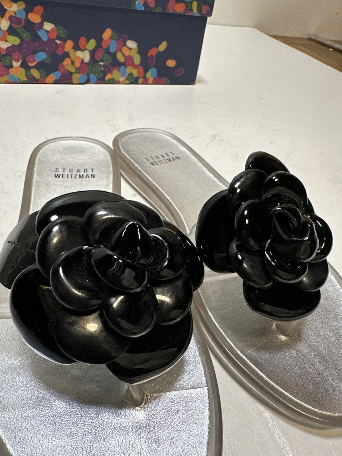 STUART WEITZMAN Bloomed translucent jelly thong W… - image 6