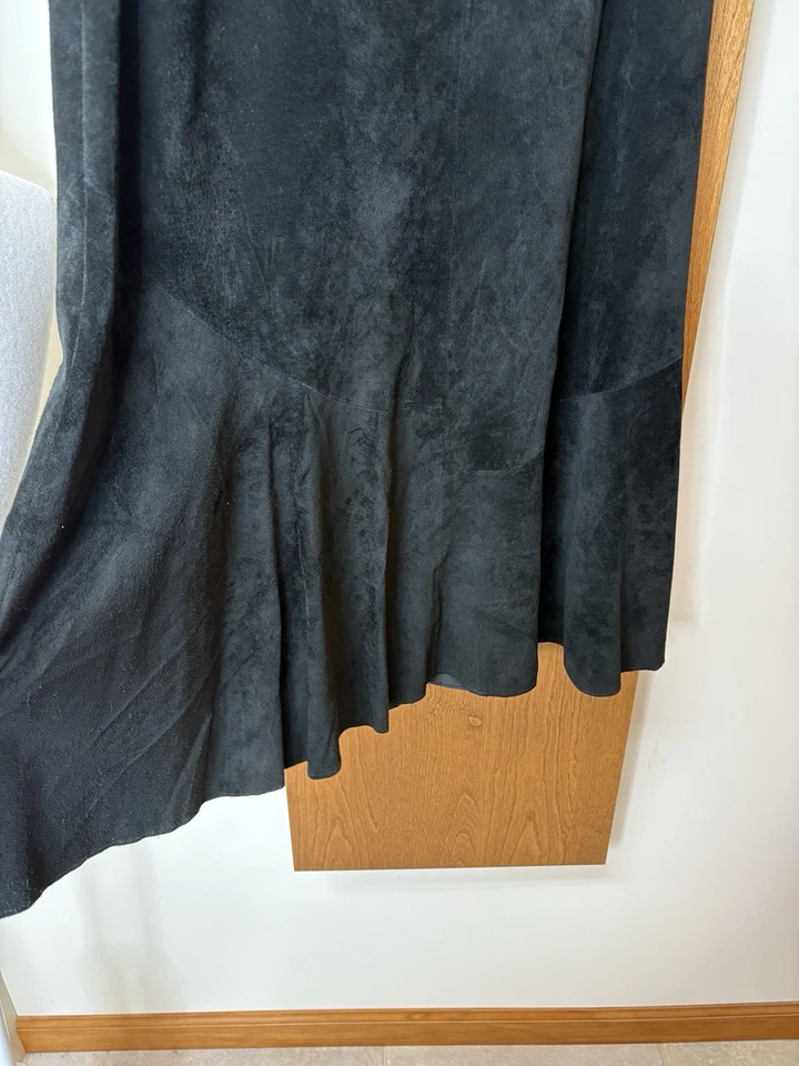 Falda Gótica Cuero Negro Gamuza Talla 3 EE. UU. 16 Vaquera Cachicha Halloween Rocknroll Foto 2 de 4