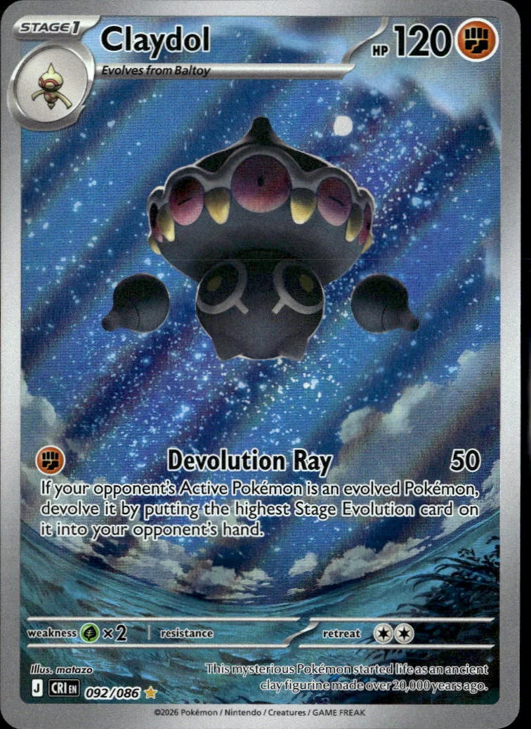 Claydol 2026 Chaos Rising Holo Secret Rare #92/86