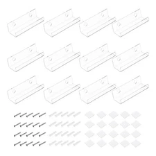 12PCS Acrylic Record Wall Mount Holder, 4 Inch Clear Vinyl Record Shelf Display