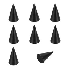 Wood Cone Ring Holder, 8 Pcs Finger Jewelry Display Stand, Black 50x29mm