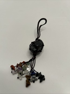 Natural Stone Car Hanging Charm Seven Chakra Reiki Healing Crystals 