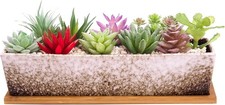 ARTKETTY Succulent Plant Pots, 30 CM Long Rectangle Succulent Plant Pots