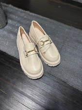 Women Platform Chunky Heel Loafers Slip On Comfortable Casual Shoes TOP MODA