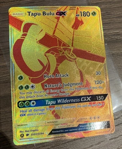 Pokemon Cards Tapu Bulu GX SV91/SV94 Hidden Fates Secret Rare NM