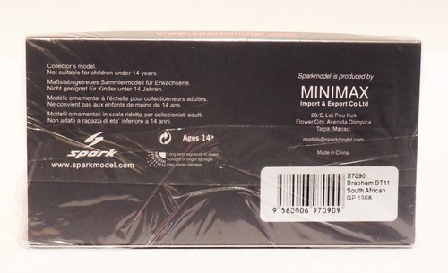 1/43 Spark S7090 Brabham BT11 # 23 Jackie Pretorius 1968 South African GP - Picture 2 of 2