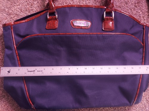 Bolso de mano/portátil de PVC Ellen Tracy azul con doble asa y cremallera - Imagen 5 de 8