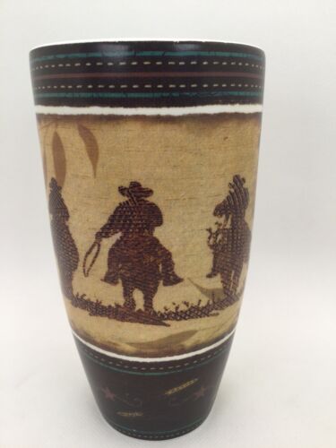Western Coffee Tea Cup Mug Horse Saddle Cowboy Wagon Wheel Cowboy Hat 6" Tall - Picture 1 of 12