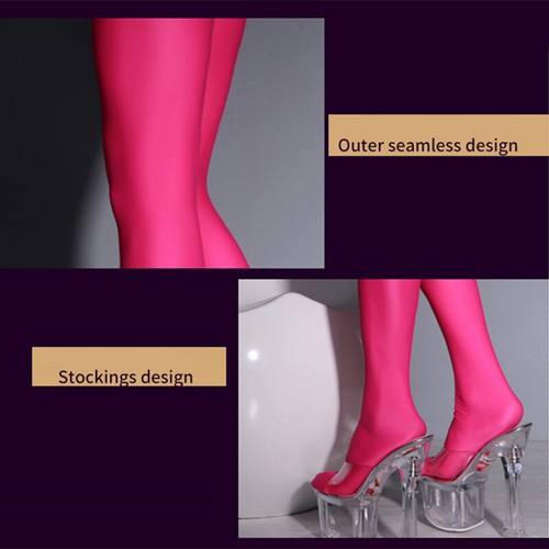 Sexy Matte Glossy Stockings Spandex Stretch Shiny Opaque Thigh High Socks - Picture 8 of 15