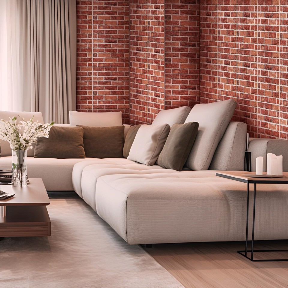 3D Wall Panels Peel and Stick,10 Pcs 3D Brick Wallpaper Peel Waterproof