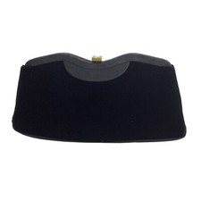 Vtg Garay Black Velvet Clutch 9" x 5" x 2" 1950s Gold Tone Accent Clasp