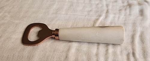 Marble Handle Bottle Opener Gold Toned