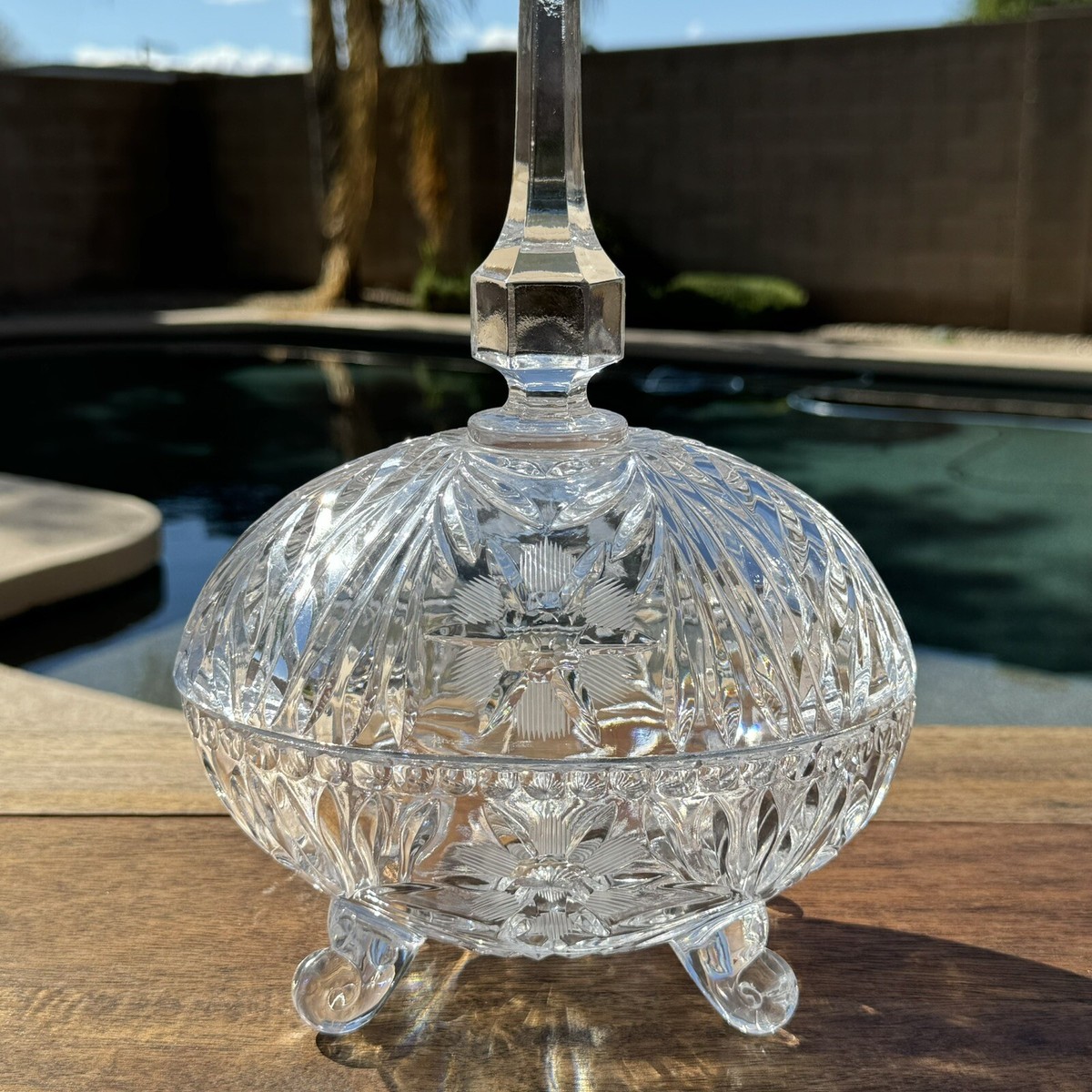 Anna Hutte Bleikristall 4 Footed Oval Candy Dish24% Lead Crystal