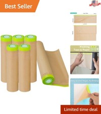 Premium Pre-Taped Masking Paper - 24" x 50ft for Flawless Painting Precision