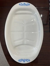 Vintage Corning Ware Blue Cornflower P-19 Meat Platter 1960’s Pyroceram 16 1/2"