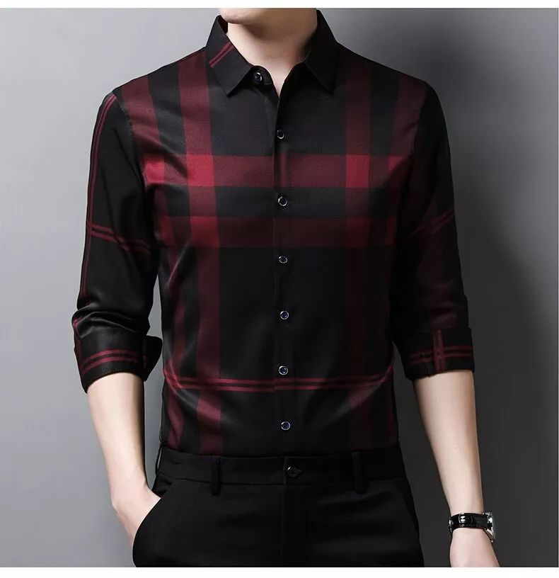 Camisa manga larga cuadros hombre new arrivals