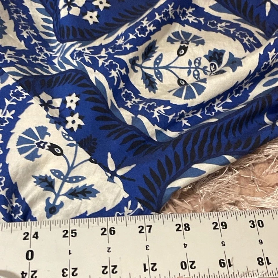 Womens Blouse 4XL Blue Floral Boho Folk Festival Relaxed Fit Flowy Free Spirit - Image 3 of 4