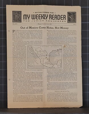 Vintage  My Weekly Reader School Newspaper   Week of October 10-14 1938   SM23