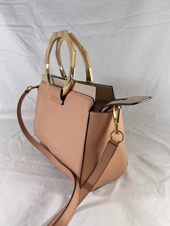 Bolsa de ombro LOUISE ET CIE couro rosa pêssego fosco satchel - Imagem 4 de 4
