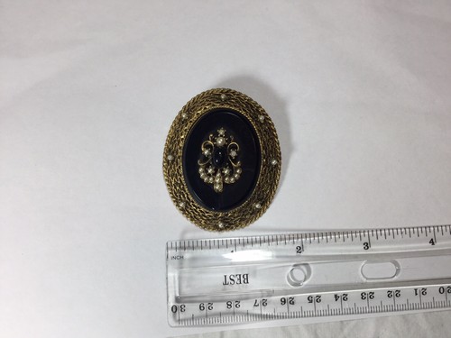 Vintage 10K Gold Filled Brooch/Pearls - Picture 8 of 9