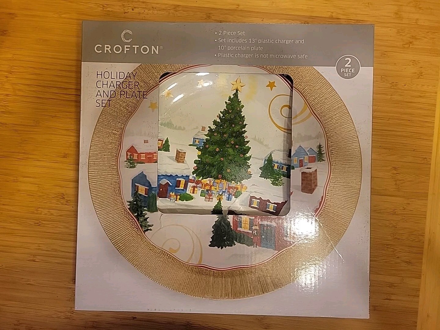 Ed Gift Set Of 'charger 13" Plastic + 10" Porcelain Plate .