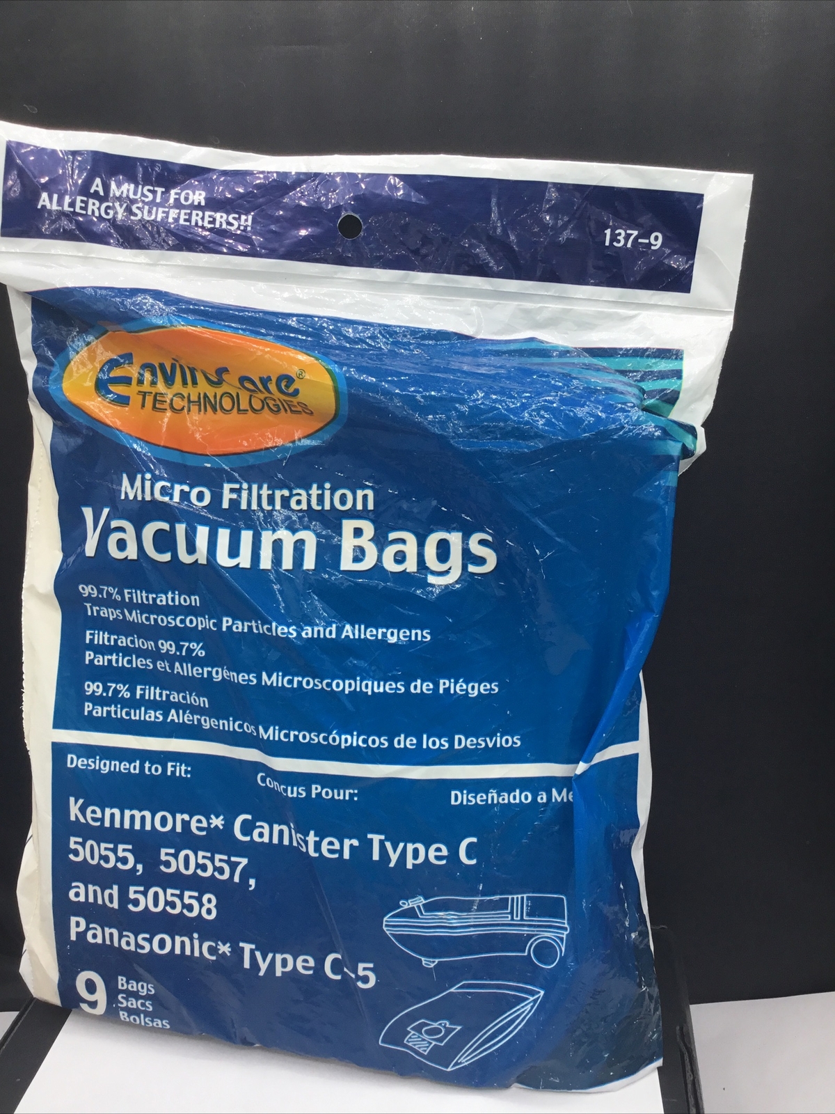 9 Envirocare Vacuum Bags 5055 50557 50558 and For Panasonic C5