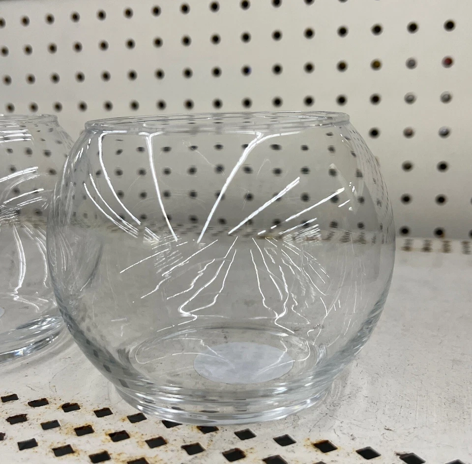 2 cuencos de burbujas de vidrio transparente Libbey de 3-1/2" X 3-7/8" hechos en EE. UU. Par G05 Foto 2 de 4