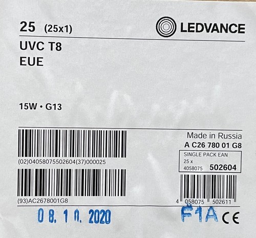 2 x 15 Watt GERMICIDAL T8 25 x 436 mm UVC POND FILTER BULB Tube TUV Ledvance - Picture 2 of 4