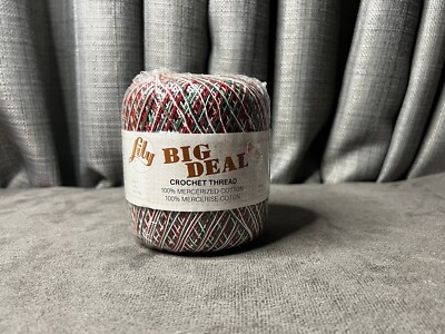 Lily Crochet Color Mistletoe Red Green 150 Yards Thread Lot of 2
