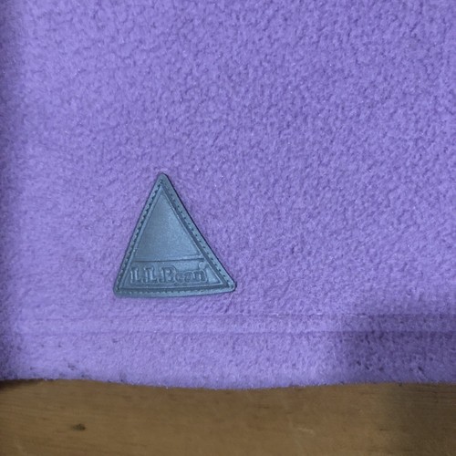 L.L. Bean Full Zip Hooded Fleece Jacket Girls Size Medium (10-12) Front Pockets - Picture 13 of 13