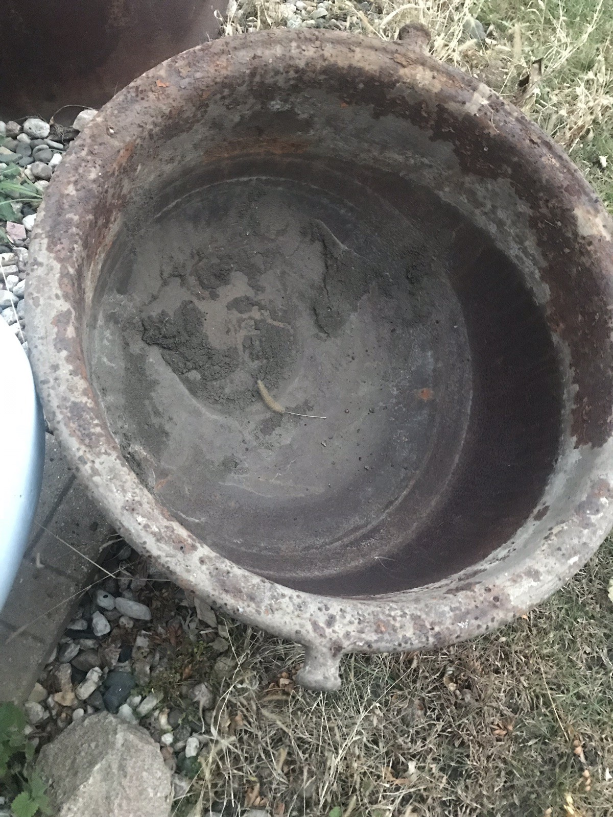 Huge Vintage Antique Cast Iron Flower Pot Cauldron Foundry Kettle