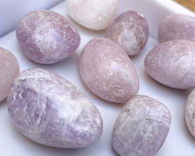 Kunzite polished stone kunzite pink spodumene pebble polished pocket stone mini 