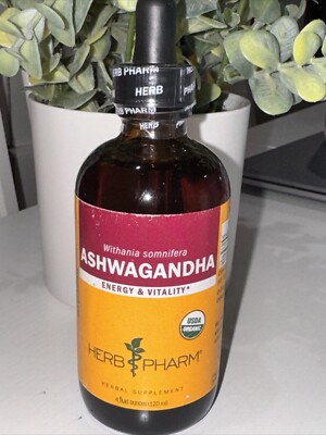 Herb Pharm Ashwaganndha liquid drops new sealed organic 1 oz 30 ml energy mood