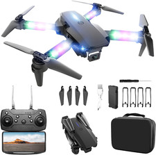 Drone with Camera 1080P HD, Foldable Mini FPV Drones with LED Lights for Adults 