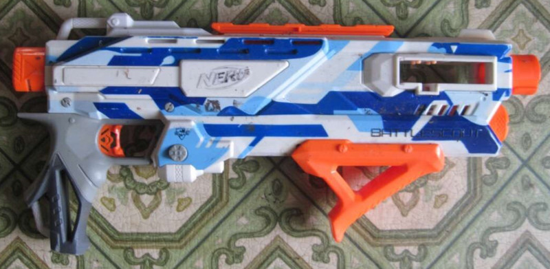 Nerf Battle Scout 2015 Hasbro Plastic Toy Gun Shooter Preowned Used Battlescout