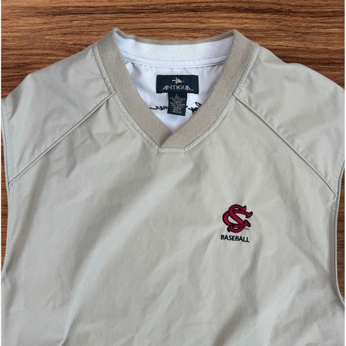 South Carolina Gamcocks Baseball Vest Mens L Beige Ray Tanner Golf Pullover - Picture 2 of 9