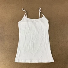 Active Basic Women's Size Small White Cotton Blend Cami Tank Top