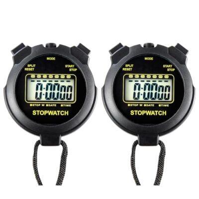 2 Pack Digital Sport Stopwatch Timer for Coaches Swimming Running Fitness